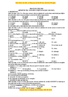 Đề luyện thi vào 10 môn Tiếng anh năm 2023 có đáp án (Đề 69)