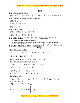 Đề thi giữa kì 1 Toán 8 năm 2023 - Đề 65