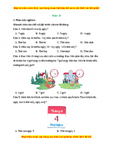 Phiếu bài tập cuối tuần Toán lớp 1 Tuần 31 Kết nối tri thức