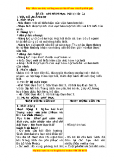 Giáo án Đạo đức 3 Chân trời sáng tạo Bài 3: Em ham học hỏi (Tiết 1)