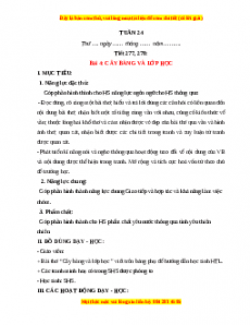 Giáo án Tuần 24 Tiếng việt lớp 1 Kết nối tri thức