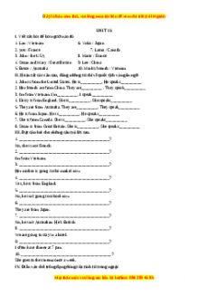 Học kỳ 2: Phần 1 Các bài tập theo từng đơn vị bài học - Unit 15- Giáo viên Mai Lan Hương đầy đủ đáp án